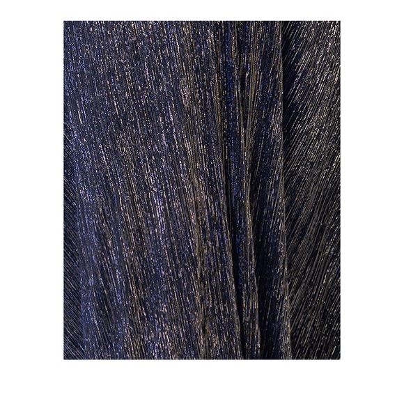 Betsy & Adam Women's Galaxy Metallic V-Neck Gown Size 12 Navy/Gold Dress - Picture 4 of 11